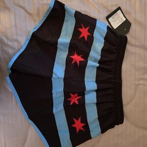 Black Shorts with Red Stars and Blue Stripes